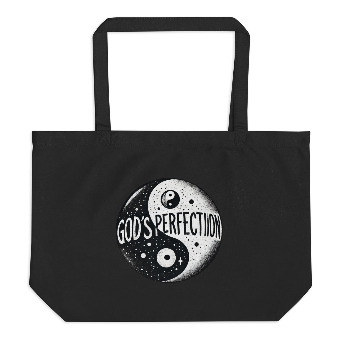 God's Perfection Ying Yang Large Tote Bag